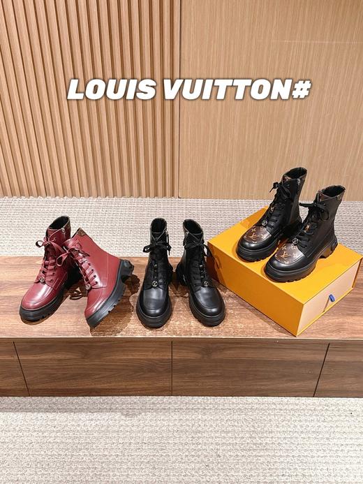 驴家 新款皮革切尔西靴·Lv系带马丁靴短靴（ZX*DBG） 商品图2