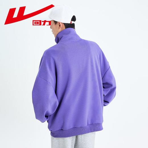 回力春秋新款美式套头长袖卫衣宽松立领半拉链复古外套加厚上衣 商品图5