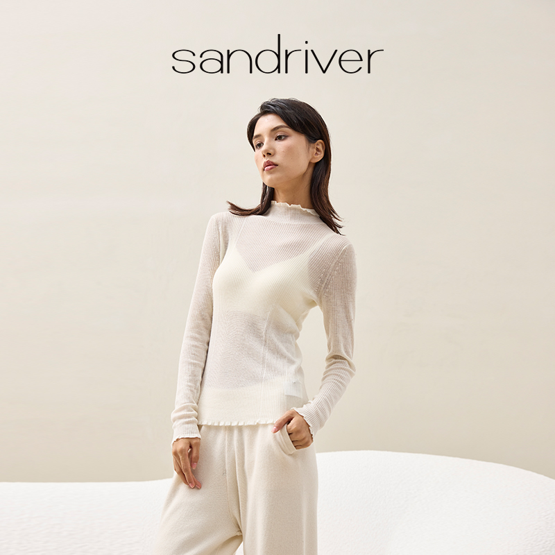 超轻薄羊绒半高领打底衫  SJF97W246N