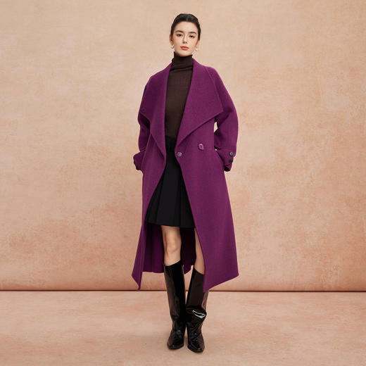 QH931斯尔丽25秋季新款软糯保暖简洁大方INS爆款气质高雅大衣 商品图3
