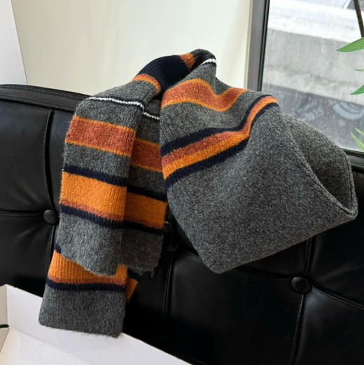 韩国设计师款彩虹费尔岛羊毛围巾🌈11251 商品图9