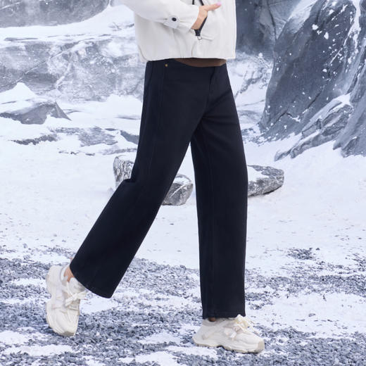 半身缘女裤 冬季舒适百搭香蕉裤型牛仔裤254102P10120078 商品图3