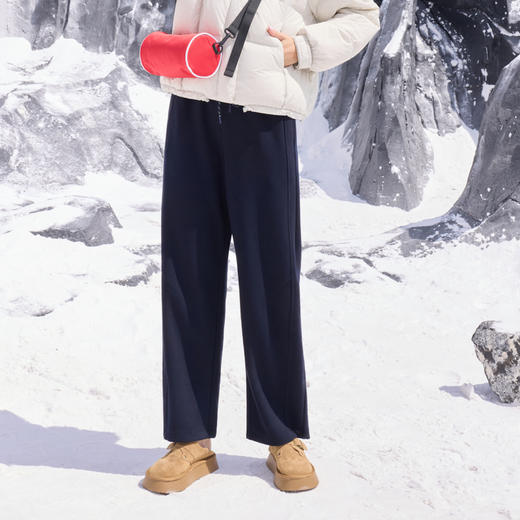半身缘女裤 冬季宽松仿羊绒香蕉裤双色腰绳休闲裤254102P10320094 商品图0