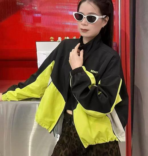 NC立领拼接撞色风衣外套50805（黑）秋季253060470321 商品图0