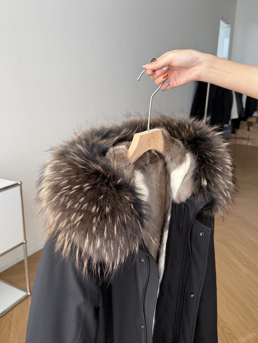 男女同款整张皮草灵貂真毛领派克服 商品图9