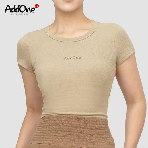 AddOne+1瑜伽运动休闲基础款圆领短袖修身型 商品图2