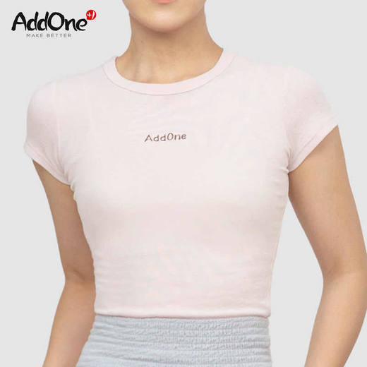 AddOne+1瑜伽运动休闲基础款圆领短袖修身型 商品图3