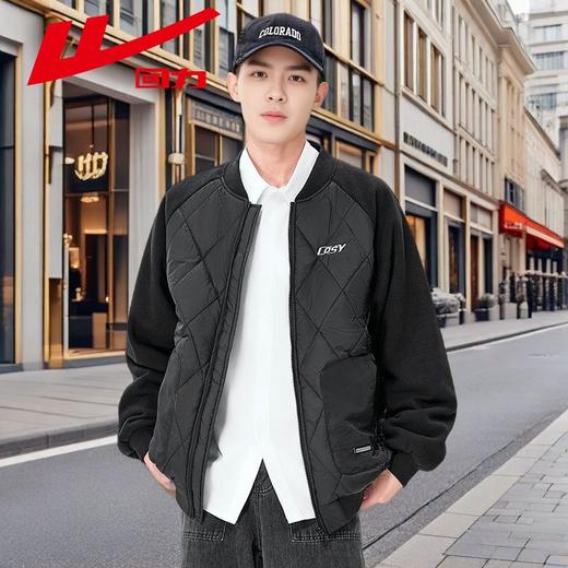回力棒球棉服男款2025冬季拼接保暖棉衣男士潮流ins百搭外套男潮 商品图0