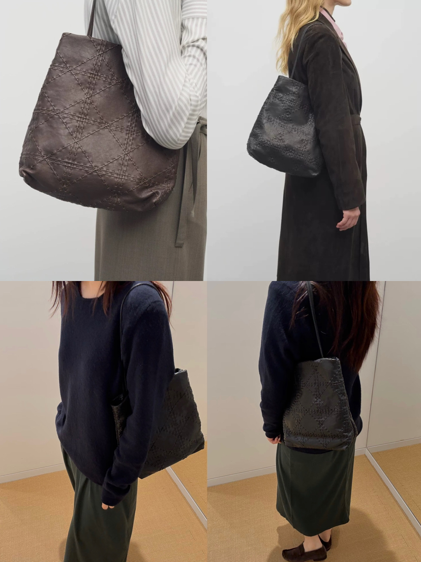 1126-4 自留 原原本本 原版皮 TR 25秋冬 lilou Woven 植蹂羊皮 皮穿格纹 编织包 腋下包