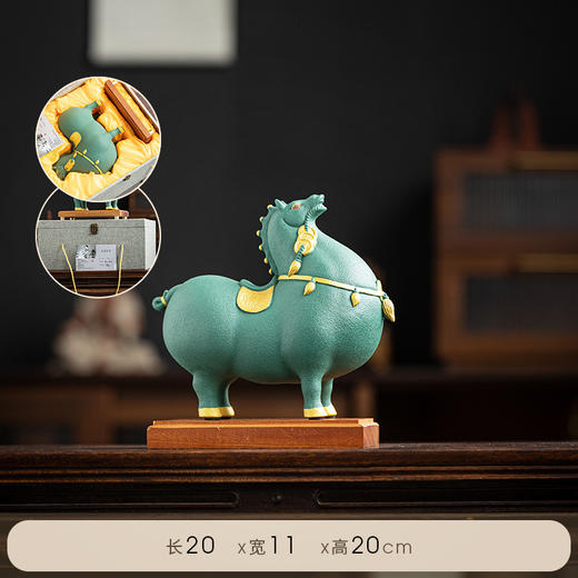 【马年】陶瓷唐马摆件 新中式客厅酒柜装饰桌面工艺品礼品 元旦新年春节礼物 商品图11