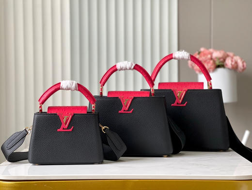 秋冬特惠💰1650 渠道级LV 新品 te级LV 全套包装 N82904/M48865黑拼红鸵鸟 本款 Capucines 手袋 商品图9