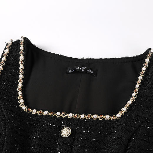 奢姿大码女装2025秋季胖妹妹时尚亮钻装饰气质减龄吊带裙两件套装9953970272AB 商品图1