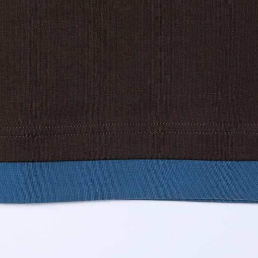 T5055SDSA男士秋冬新款痞帅男装简约撞色假两件圆领长袖T恤百搭时尚潮 商品图2