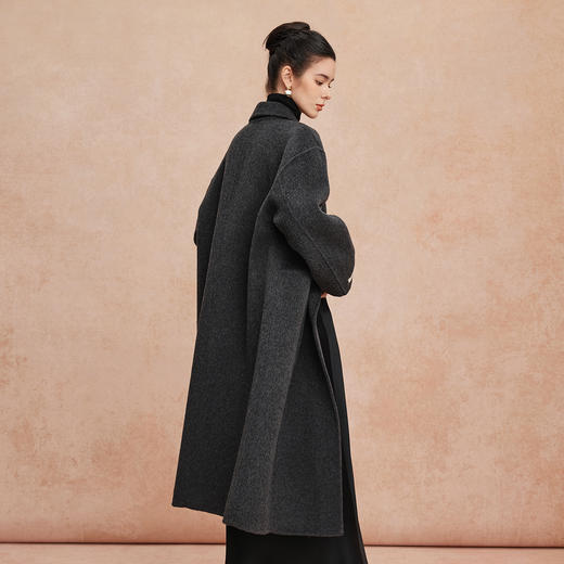QH927斯尔丽25新款性强韩版H廓形简洁大方高雅气质长大衣 商品图9