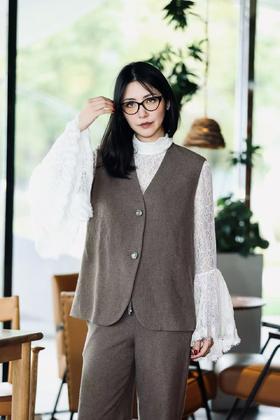 MAISON COVET 纯山羊绒马甲长裤套装