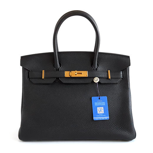 【98新闲置】Hermes爱马仕Birkin黑金Togo皮Birkin 30铂金包手提包女士191125NJS16 商品图0