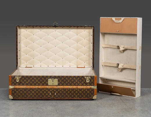 独角鹿西洋古董1920年代法国顶级奢侈品牌路易威登出品Monogram帆布经典老花款舱用行李箱 商品图4