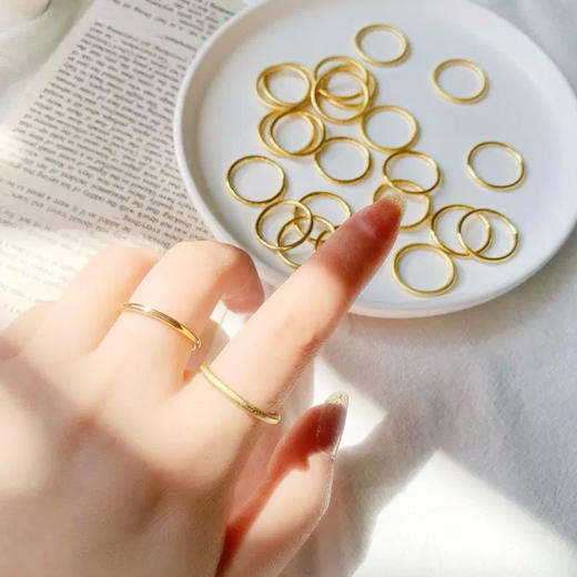 小众戒指金色素圈光面时尚指环简约个性高级ins160903997 商品图0