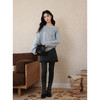 鹿向南「静雨听书」不规则斜肩针织毛衣女秋冬宽松设计感蓝色上衣 商品缩略图3