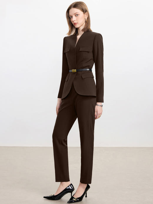 IWY/高级感V领爆款棕色西装套装女秋冬新款气质工作服通勤职业装CP2559 商品图3