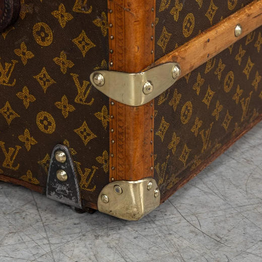 独角鹿西洋古董1920年代法国顶级奢侈品牌路易威登出品Monogram帆布经典老花款舱用行李箱 商品图7