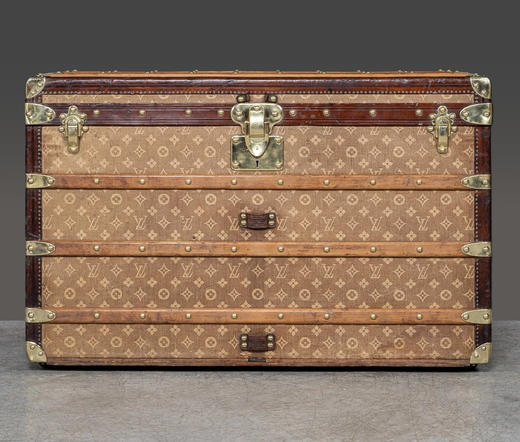 独角鹿西洋古董1890年代法国顶级奢侈品牌路易威登出品Monogram帆布经典老花款方形行李箱 商品图0