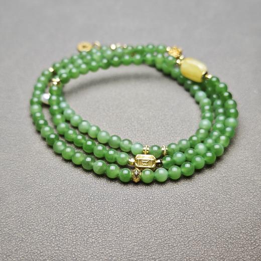 精美！和田玉俄料苹果绿阳绿108念珠 1122-21 商品图1