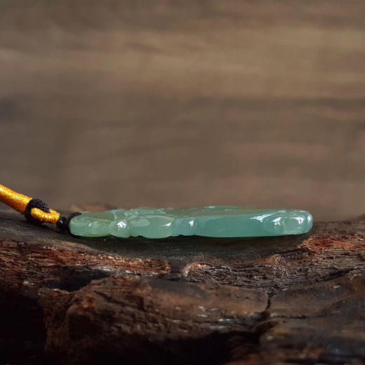 【天然正品】A货翡翠天然无杂裂冰种绿色瑞兽钱币造型翡翠（招财、平安）吊坠项链52.3*31.1*6.5MM（皆取最大值）中性121125NJS07 商品图7