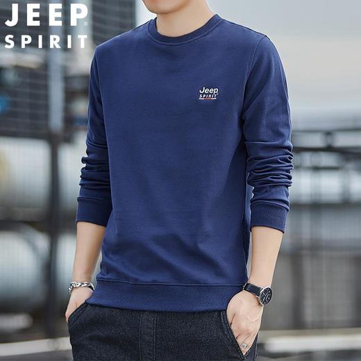 JEEP SPIRIT卫衣男秋季休闲宽松圆领长袖T恤男套头上衣纯棉HL2037 商品图4