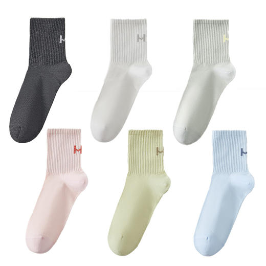 恒源祥  10A抗菌全棉四季袜男女款6双装  HYX059WZ 商品图0