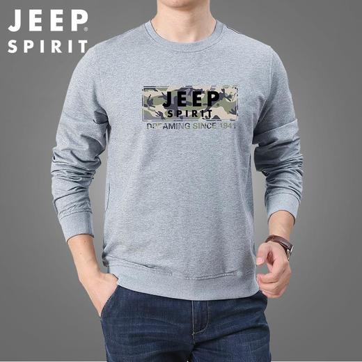 JEEP SPIRIT卫衣男长袖t恤潮流百搭宽松潮牌男生秋季衣服HL7610 商品图1