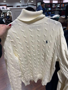RL 拉夫劳伦男士高领麻花毛衣💰950