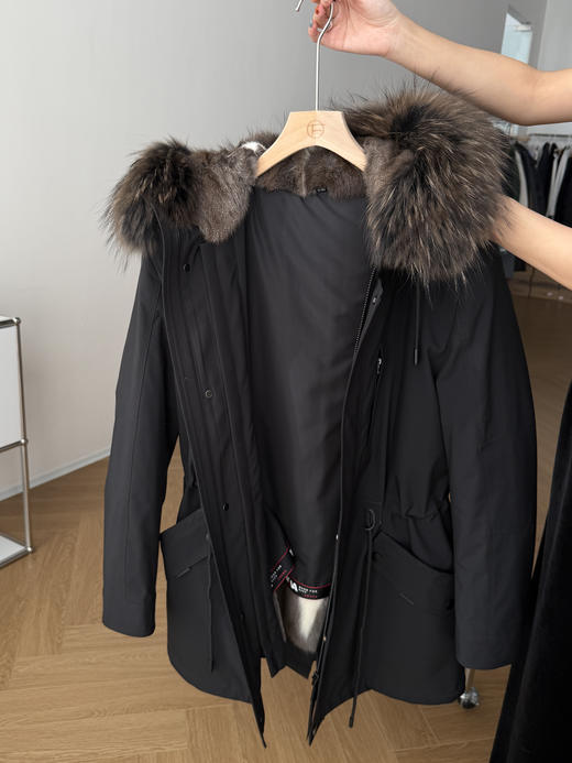 男女同款整张皮草灵貂真毛领派克服 商品图8