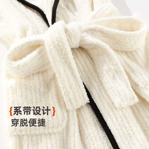 雅黛俪女士加绒加厚保暖浴袍双面暖绒珊瑚绒居家睡衣睡袍冬季 商品图8