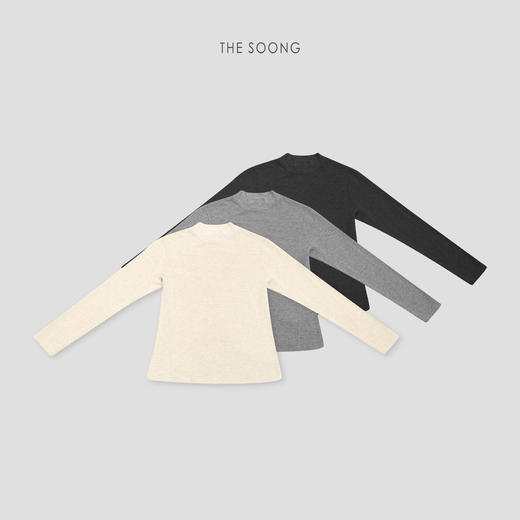 THESOONG|"暖意刚需"50s水磨克什米尔羊绒四针十六线长袖上衣HWTX8267 商品图0