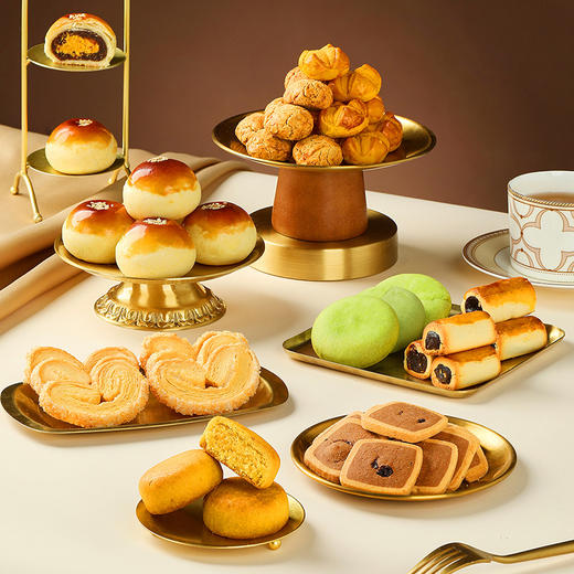 【万物风华礼盒】悠享时曲奇雪花酥糕点喜饼喜糖巧克力零食年货新春大礼包礼品1180g 商品图3