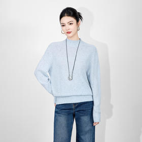 「高货wl」全新升级【铂金会员238/天猫319/差价81】(00251)洛诗琳密织彩点纱美丽诺羊毛上衣2025秋冬立领宽松针织毛