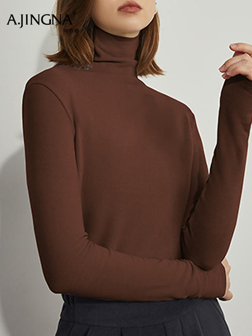 【积分兑换】阿菁娜多色速热半高领德绒打底衫A30DYJ008 商品图1