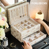 大容量分区首饰收纳盒 | FORLEECHS 精致时尚 饰品收纳复古提花便携式首饰盒 商品缩略图0