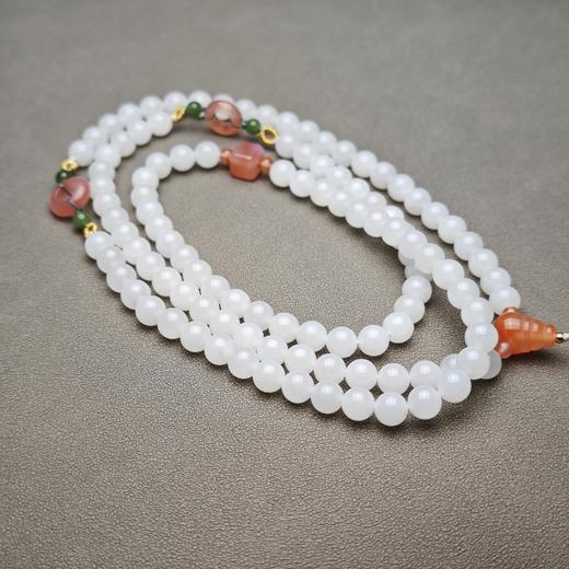 和田玉青海料羊脂玉冰底精美8mm108念珠 1122-22 商品图4