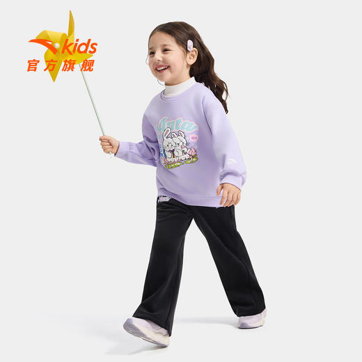 安踏儿童卫衣女小童中国冰雪春秋新品可爱印花长袖套头衫362549730 商品图2