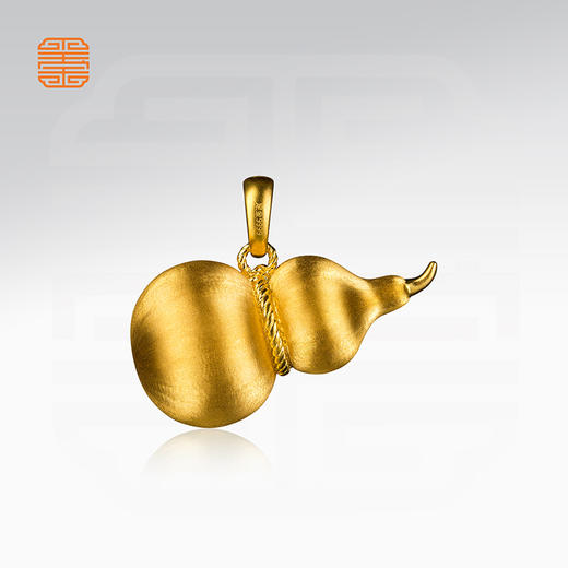 玺匠金铺《足金古法绒丝葫芦》足金9999 黄金吊坠 吉祥饰品挂坠礼物 商品图4