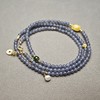 精美！和田玉青海料冰底烟紫4mm直径手串 1122-25 商品缩略图2