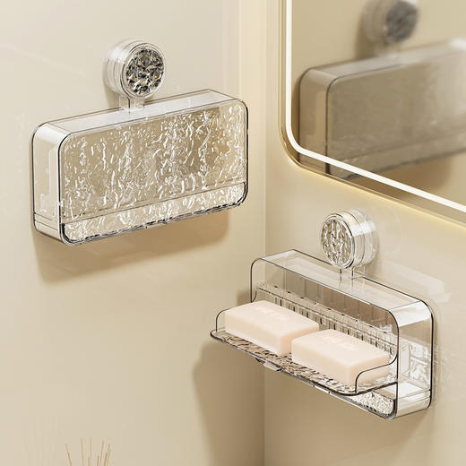 【巨好用的一款肥皂收纳盒】巨贵的肥皂再也不那么容易被泡烂了 吸盘肥皂盒壁挂式免打孔香皂盒子2025新款卫生间肥皂沥水盒置物架 商品图12