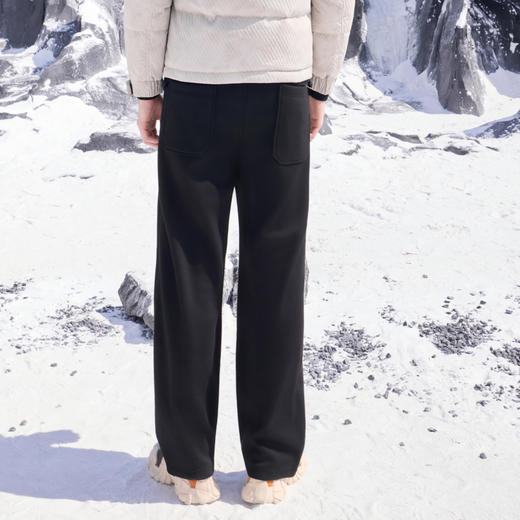 半身缘男裤 冬季舒适时尚宽松呢料直筒裤休闲裤254201P10330101 商品图4