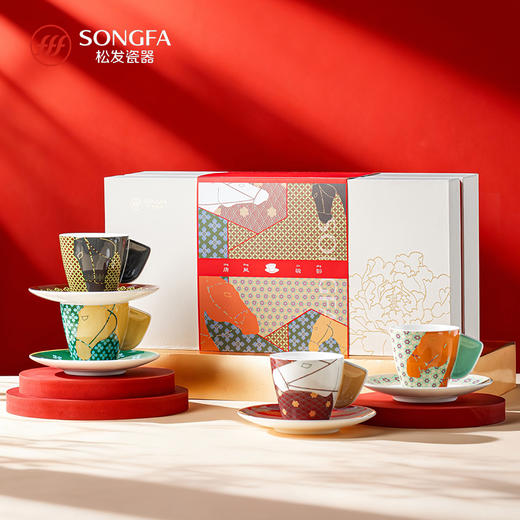 8头唐风骏影咖啡杯碟套组 商品图0