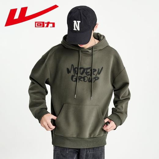回力美式重磅连帽卫衣男2025春季新款潮流宽松休闲上衣帽衫外套男 商品图6