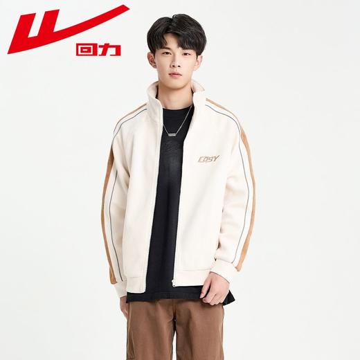 回力仿麂皮绒外套男2025春秋新款美式复古立领夹克高级感宽松外套 商品图5