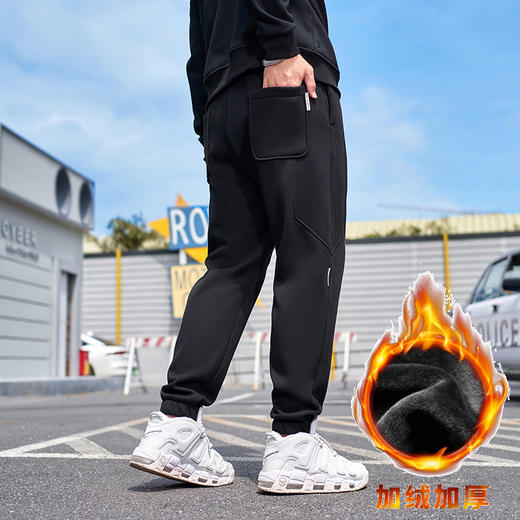 【DMH】大依优型大码男装秋冬加绒休闲长裤百搭运动松紧腰棉质卫裤300斤 商品图4