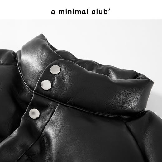 a minimal club复古100%绵羊皮革90鹅绒羽绒服立领短款AM5ADJ03 商品图2